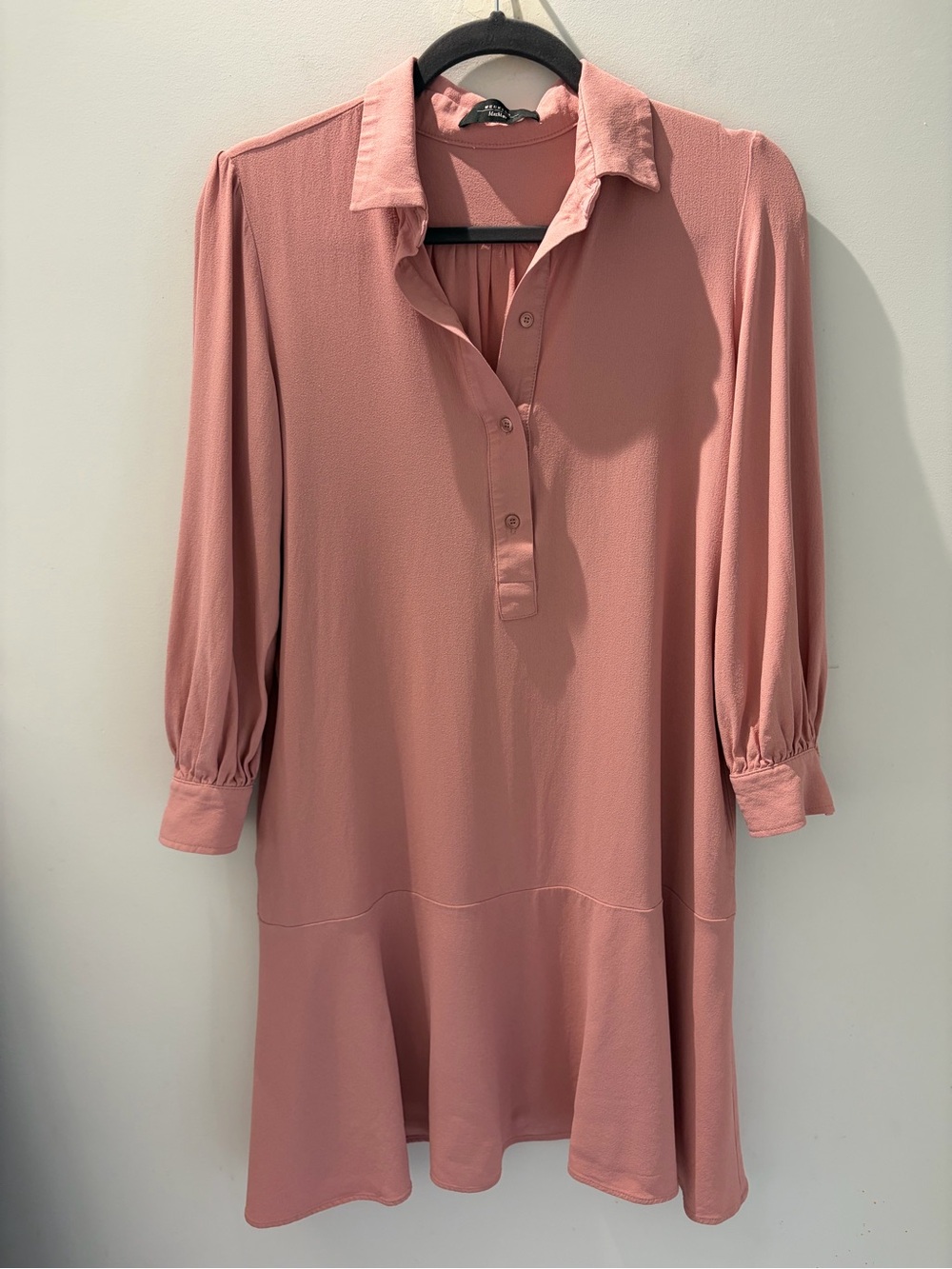 Weekend Max Mara Vals Shirt Dress | Blush Pink A-Line Collared Dress - Picture 3 of 6